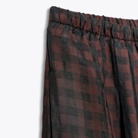 ZARA ZW COLLECTION GINGHAM BLOOMER PANTS - Picture 12 of 16